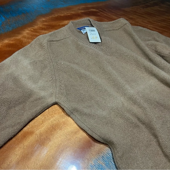 Vintage Pendleton Camel Hair V-Neck Sweater Tan Large made in USA NOS - Picture 7 of 10